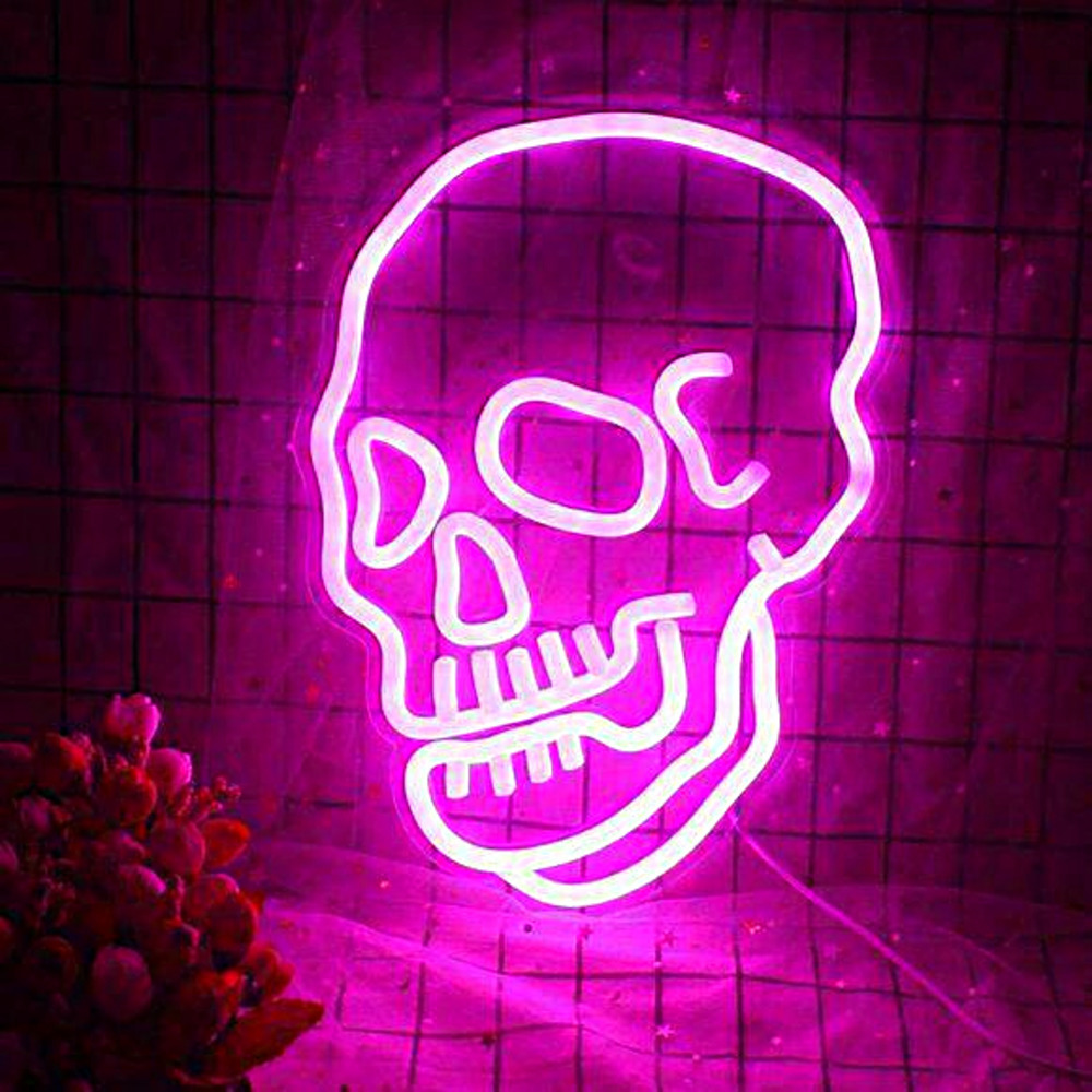 Wanxing Skeleton Skull Ghost Led Wall‎ Night Lights Cool Neon Sign
